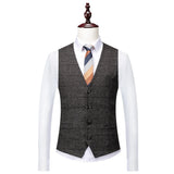 Riolio Blazers Jacket Pants Vest / Fashion New Men's Casual Boutique Business British Plaid Striped Suit Coat Trousers Waistcoat