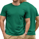 Riolio  Men's Cotton Solid T-shirt Summer Casual Crew Neck Short Sleeve Sport Tee