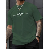 Riolio  Creative Graphic Printed T Shirts Summer Loose Casual Sports Men's Round Neck Clothes Fashion Simple Cotton Short Sleeved Tops