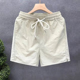 Riolio  Ice Silk Men's orts Summer Spor Casual Beachwear Qui Dry Loose Fit Polyester Fiber Youth Active Sle Faionable Pattern