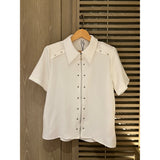 Riolio  American Style High Street Niche Metal Shirt Male Loose Lapel Collar Zipper Solid Color Casual Short Sleeved All-match Shirt