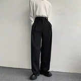 Riolio New Black Suit Pants Men Fashion Social Mens Dress Pants Korean Loose Oversized Wide Leg Pants Mens Formal Trousers M-2XL