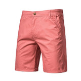 Riolio  New Summer 100% Cotton Solid Shorts Men High Quality Casual Business Social Elastic Waist Men Shorts 10 Colors Beach Shorts