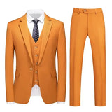 Riolio  M-6XL Double Vent Mens Suit ( Blazer+Vest+Pants) Solid Color Formal Office Business Suit Three-piece Groom's Wedding Dress Party