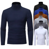 Riolio Man Thermal Turtleneck Casual Sleepwear Shirt S-2XL Sleeve Long Slim Coat 5colors Basic Sweater Bottom Winter