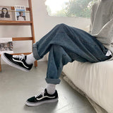 Riolio Wide Leg Jeans Men's Fashion Vintage Trousers Baggy Straight Personality Jeans Denim Pants Male Japanese Streetwear