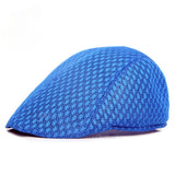 Riolio Korean Version of Men's and Women's Berets Solid Color Hollow Mesh Caps Forward Caps Breathable Summer Sun Hats