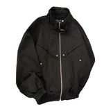 Riolio American Cityboy Jacket Wash Canvas Deconstructed Stand Collar Coat Design Sense Top Spring Autumn Korean Trend Bomber Jacket