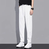 Riolio  Men's Clothing Pockets Spring Summer Solid Color Button Straight High Waist Loose Capable Handsome Temperament Casual Pants