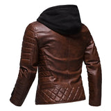 Riolio Winter New Standing Collar Leather Jacket Men's Business High-grade Leather Jacket Young and Large Size Motorcycle Jacket