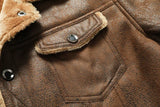 Riolio Brand Slim Genuine Leather Bomber Jacket Business Men Leather Flights Jacket Warm Pilot Coats High Quality Leather Jackets men