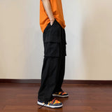 Riolio  Big Pockets Casual Cargo Pants Men's Vintage Hip-hop Pants Fashion Loose Straight Wide Leg Pants Men Streetwear Trousers Male