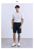 Riolio New Fashion American Style Men T-shirt Luxury Striped Knitted Henry Collar Tees Casual Solid Color Short Sleeve Breathable Tops