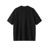 Riolio  New Men Clothing Texture Cooling T Shirts for Men Summer Short Sleeve Breathable Loose Casual Mens T Shirts Oversized Streetwear