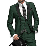 Riolio  3 Piece Purple Men's Suit Notch Lapel 1 Buttons Slim Fit Blazer Vest Pant Set Breathable Lightweight For Groom Business Casual