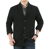 Riolio Men's Business Jackets for Suits Autumn Men's Casual Denim Jackets Executive Jackets Men's Pure Cotton Washed Denim Jackets