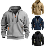 Riolio New Multi Pocket Zipper Fleece Hooded Casual Shirt for Men and Women Plus Size Loose Pullover Fashion Sweatshirt top