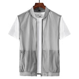 Riolio  Summer Men's Mesh Breathable Vests Outdoor Mens Lightweight Sports Zipper Waistcoats Men Quick Dry Fishing Sleeveless Jacket 5XL