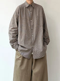 Riolio  Classic American Retro Plaid Shirt Men's Spring Autumn Casual Long Sleeve Youth Feeling Japanese Style Leisure Outerwear