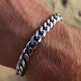 Riolio 3-11mm Chunky Miami Curb Chain Bracelet for Men, Stainless Steel Cuban Link Chain Wristband Classic Punk Heavy Male Jewelry