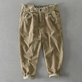 Riolio  Retro Corduroy Casual for Men Three-dimensional Cutting Loose Straight Versatile Trendy American Long Pants