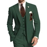 Riolio  Elegant Men's 3-Piece Tuxedo Suit with Peak Lapel Blazer Vest And Pants Fashionable Male Wedding Business Banquet Clothing