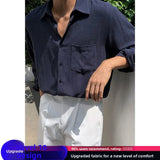 Riolio White Cotton Linen Men's Summer irt Sun Protection Loose Long Sve Casual Sle Youth Faion Outerwear Coat