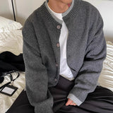 Riolio  Old Money Vintage Cardigan Coat Light Luxury Knitted Lapel Long Sleeve Men Sweater Jacket Leisure Premium Quality Knitwear M-3XL