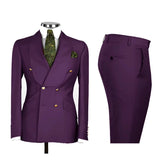 Riolio  Men's Double Breasted Tuxedo Suit Shawl Lapel Slim Fit 2 Piece Blazer & Pants Formal Business Luxury Suits Casual Wedding Groom