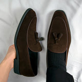 Riolio  Leisure Moccasins Slip on Men's Walking Shoes Male Cow Suede Leather Men Loafers Handmade Footwear Fashion Men Casual Shoes