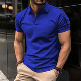 Riolio  Men's Slim-Fit Short Sleeve Polo Shirt with Tops Arm Pocket Tees
