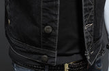 Riolio High-end Heavy Motorcycle Retro Fashion Handsome with Trend Black Gradient Male Denim Vest Sleeveless Vest  S-6XL