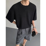 Riolio  New Men Clothing Texture Cooling T Shirts for Men Summer Short Sleeve Breathable Loose Casual Mens T Shirts Oversized Streetwear
