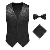 Riolio  Plus Size Three Piece Suit Casual Wedding Men's Set Korean Style Slim Fit Business Formal Cotton Blend Fabric with Flower Pat...