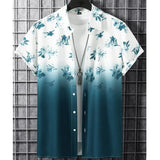 Riolio Hawaiian Men'S Shirt 3d Gradient Printing Loose Oversized Shirts And Blouses High-Quality Men'S Clothing Beach Party Sweatshirts