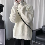 Riolio  Autumn Winter Mens Casual Turtleneck Pullover Men's Long Sleeve Rollneck Sweater Korean Style Fashion Warm Knitted Sweater