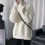Riolio Autumn Winter Mens Casual Turtleneck Pullover Men's Long Sleeve Rollneck Sweater Korean Style Fashion Warm Knitted Sweater