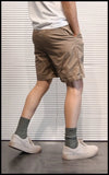 Riolio  Summer Thin Men Workwear American Retro Solid Color Loose Five-point Straight Casual Shorts