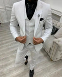 Riolio  3 Pieces Men Single Breasted Suits Slim Fit Wedding Tuxedo Premium Formal Blazer with Pants Prom Party Groom Office Wear