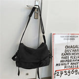 Riolio  Canvas messenger bag men's large-capacity simple messenger bag leisure ins student book shoulder bag boys' satchel