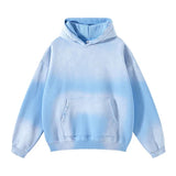 Riolio Autumn and Winter Washing Spray Dyeing Baggy Hoodies Distressed Hip Hop Gradient Men's and Women's Oversize Hooded Sweatshirts