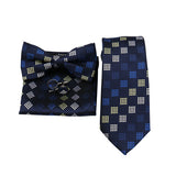 Riolio  Business Men Tie Set With Bowtie Pocket Square Cufflinks Necktie Suit Set Paisley Dot Floral Style New Fashion Classic Bow Tie