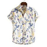 Riolio Men's short-sleeved flower shirt