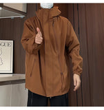 Riolio Spring Autumn Casual Jacket Men/Women Zipper Design High Quality Unisex Outdoor Waterproof Hooded Windbreaker Coats 5Colors