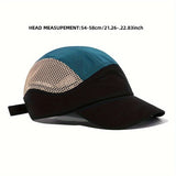 Riolio  Japanese Quick-Dry Duckbill Cap with Five-Page Design Color-Blocked Outdoor Mesh Breathable Baseball Hat for Hiking Sports