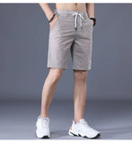 Riolio  Cool Breathable Ice Silk Casual Men Summer Thin Korean Version Versatile Loose Elastic Waist Drawstring Beach Five-point Pants