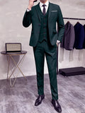 Riolio  Groom's Wedding Dress ( Jacket + Vest + Pants ) High End Brand Solid Color Men's Casual Business Office Formal Suit 3Pcs Sets