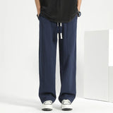 Riolio  Khaki Color Pure Cotton Linen Men's Summer Casual Sports Pants Loose Fit Straight Leg Trousers Faionable Urban Sle