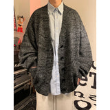 Riolio  Autumn Winter New V-neck Cardigan Men's Loose Casual Knitted Sweater Trendy Daliy Simple All-match High Street Soft Coats