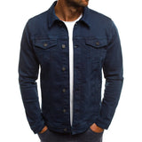 Riolio New Men's Jeans Jacket Business Casual Lightweight Long Sleeve Shirt High Street Spring Autumn Jackets Biker Coat Outwear Tops
